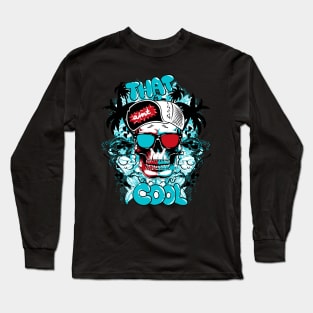 skull with beach theme Long Sleeve T-Shirt